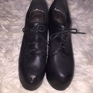 Black Platform Oxford Style Heels